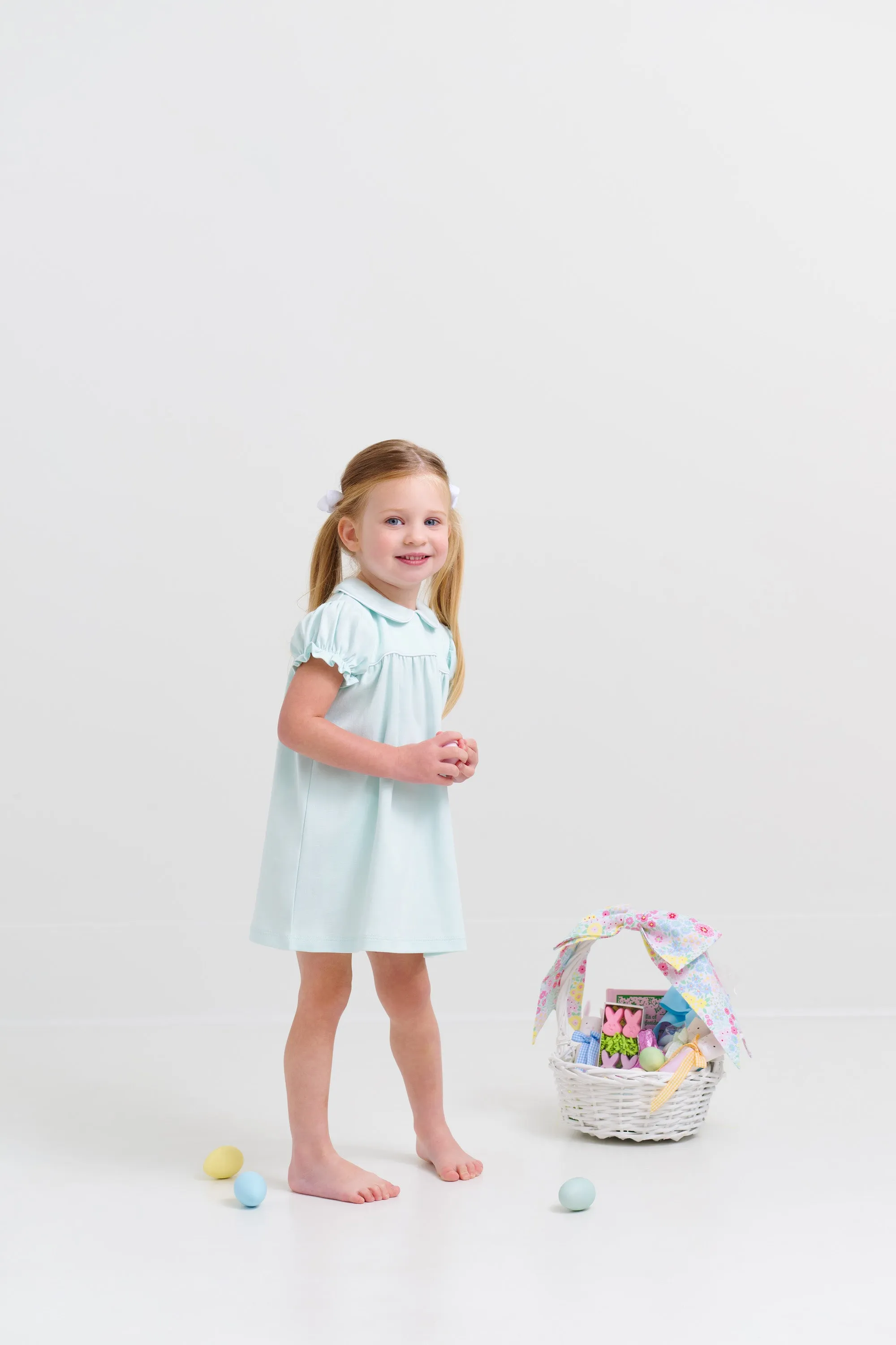 Holly Day Dress - Sea Island Seafoam with Worth Avenue White