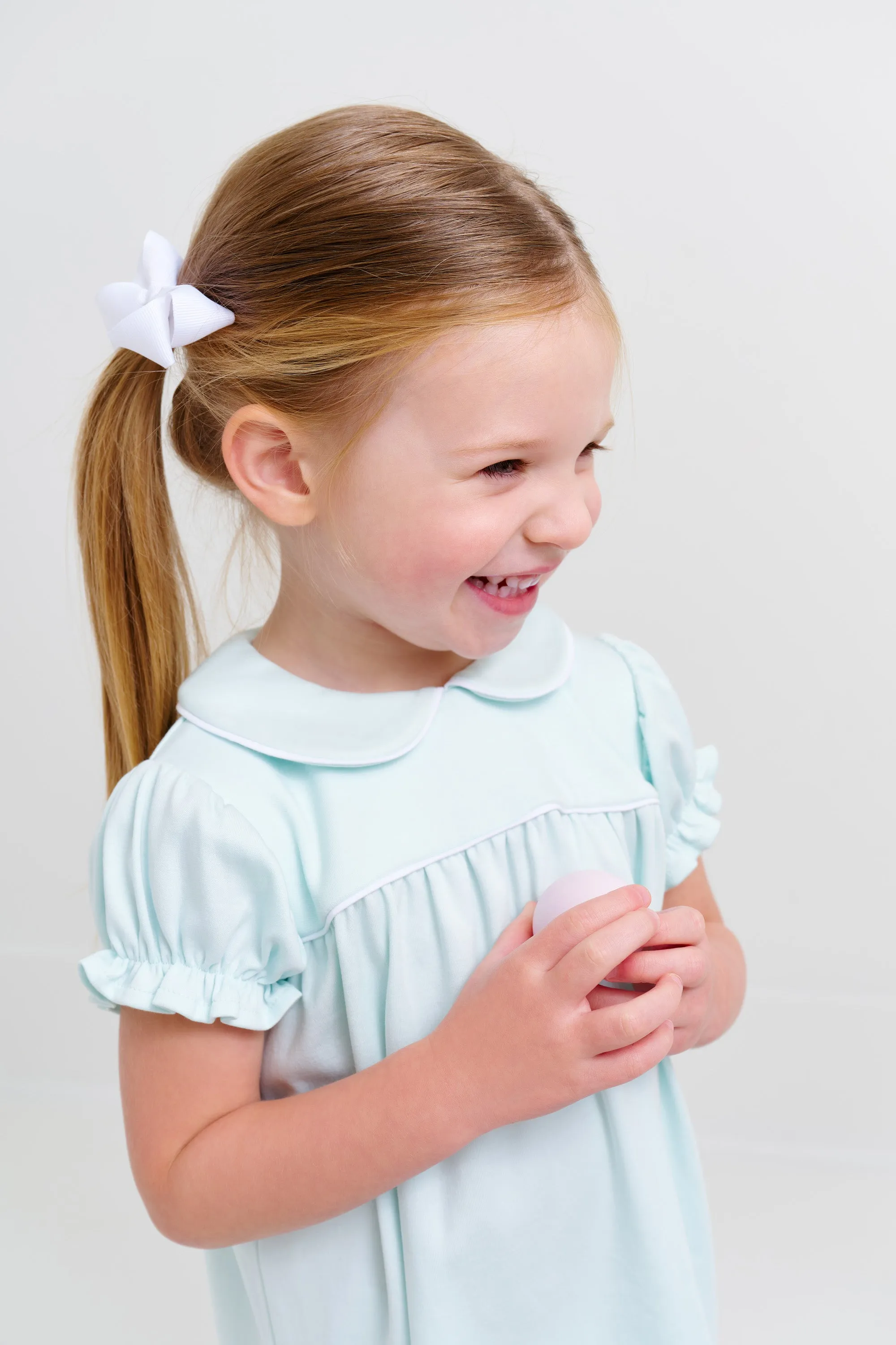 Holly Day Dress - Sea Island Seafoam with Worth Avenue White