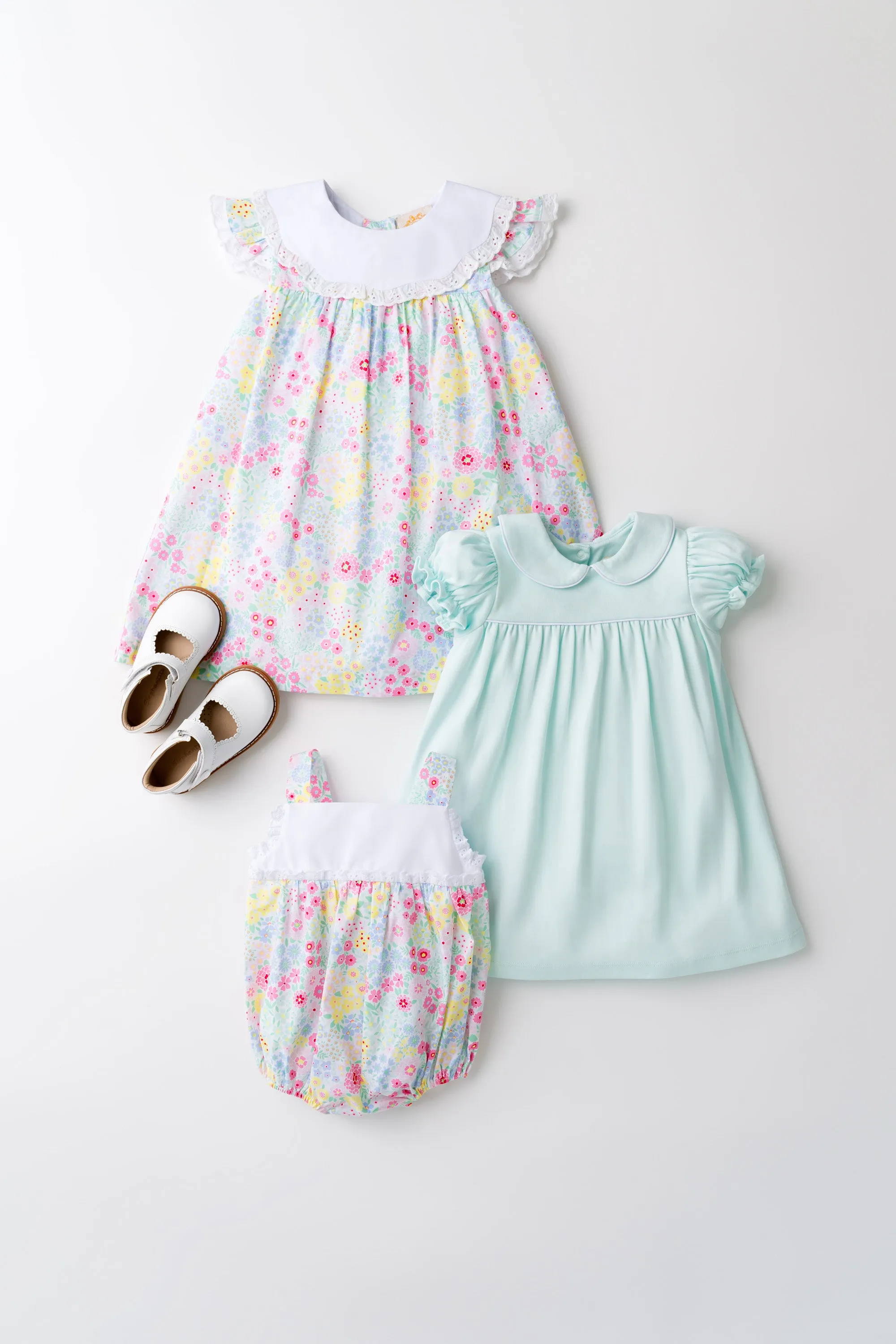 Holly Day Dress - Sea Island Seafoam with Worth Avenue White