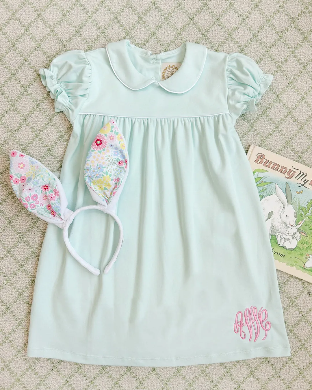 Holly Day Dress - Sea Island Seafoam with Worth Avenue White