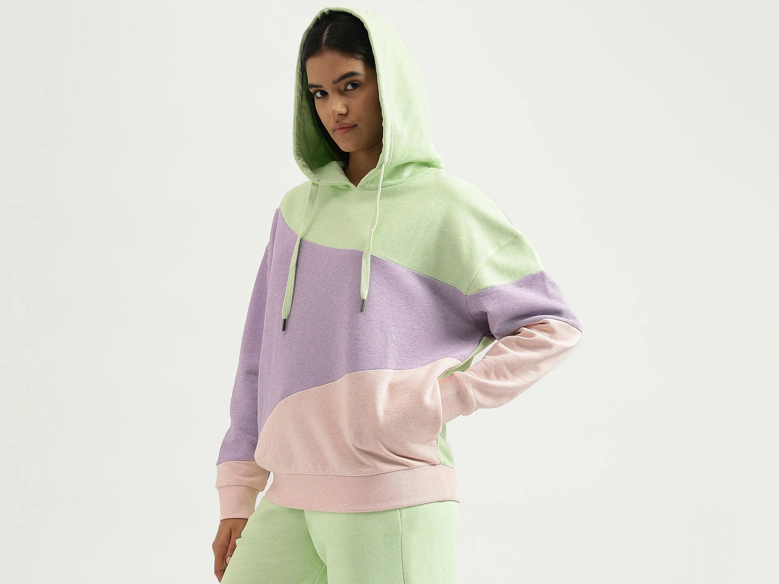 Hooded Neck Colorblock Sweatshirts