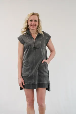 INDIE ZIP-FRONT MINI DRESS