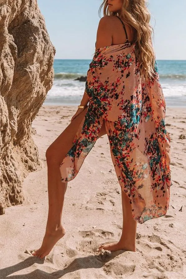 It Just Blooms Kimono - Nude/ Teal