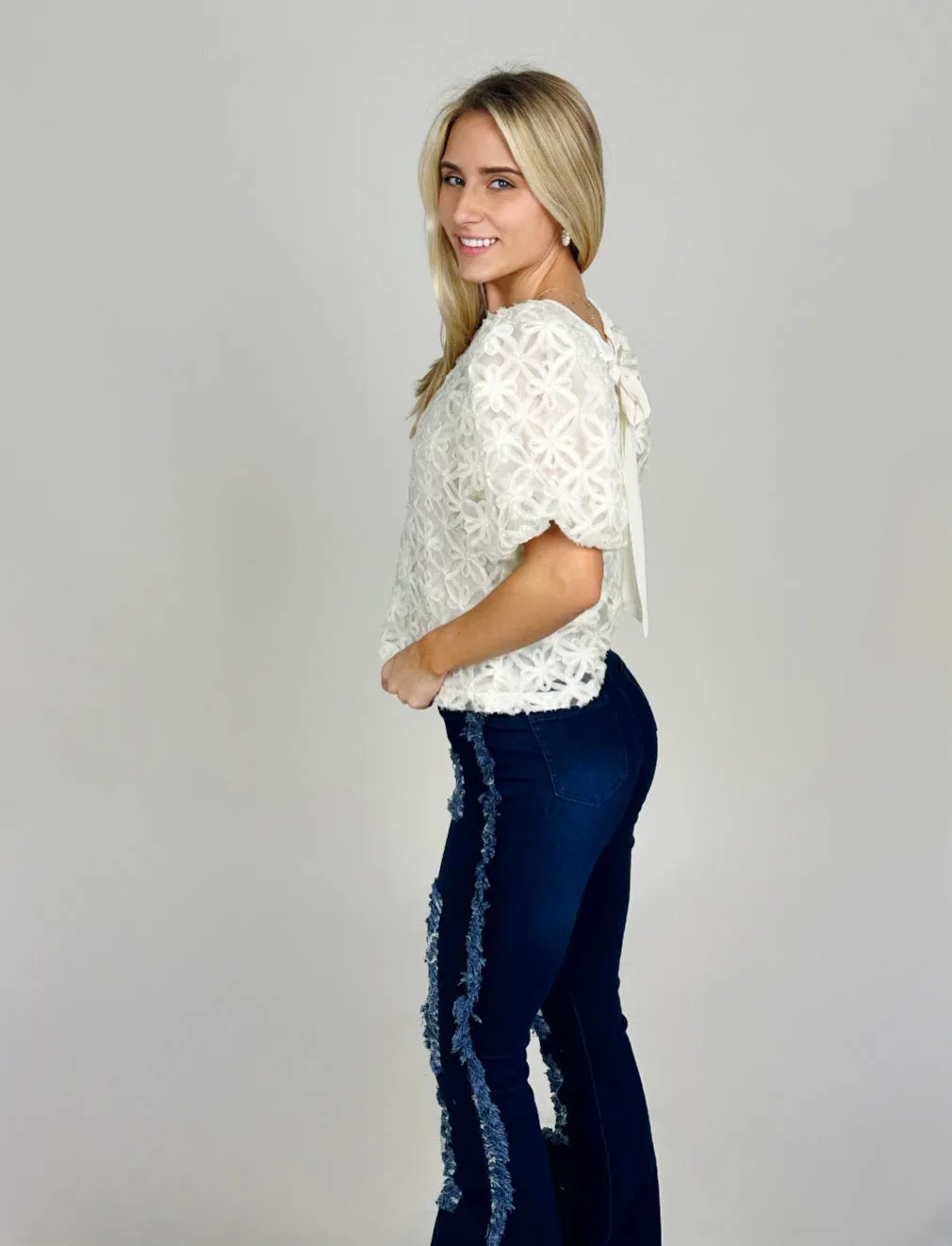 Ivory Puff Sleeve Top