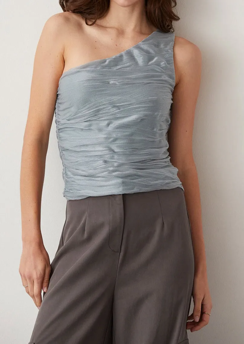 Ivy One Shoulder Mesh Top
