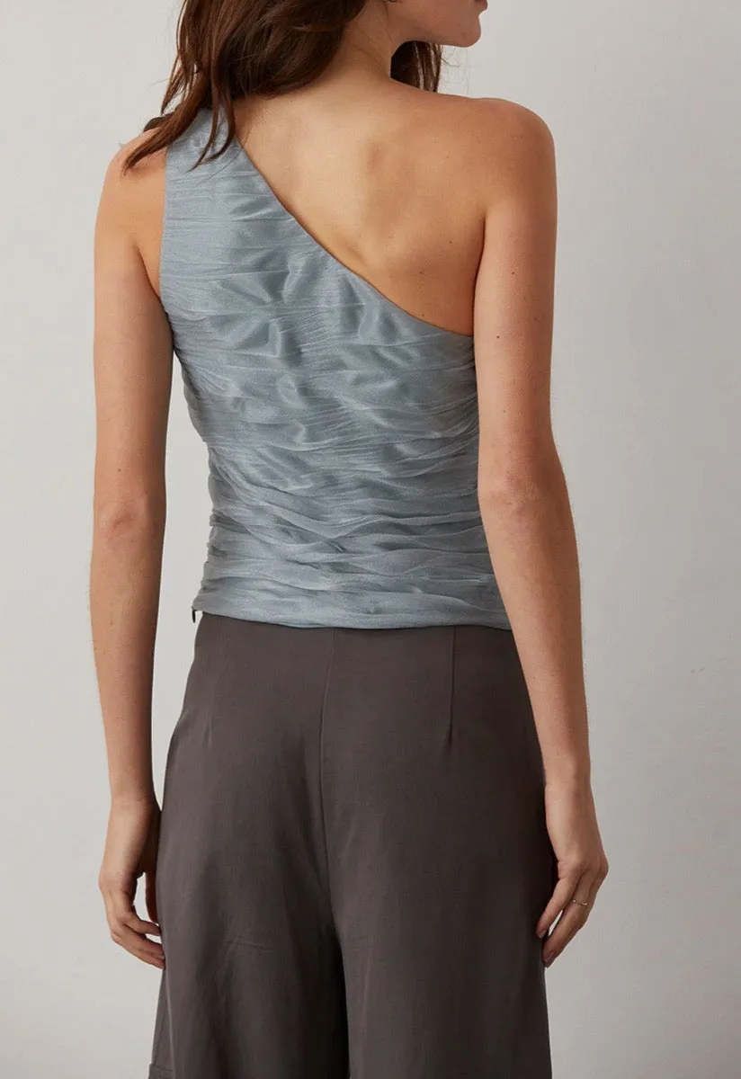 Ivy One Shoulder Mesh Top