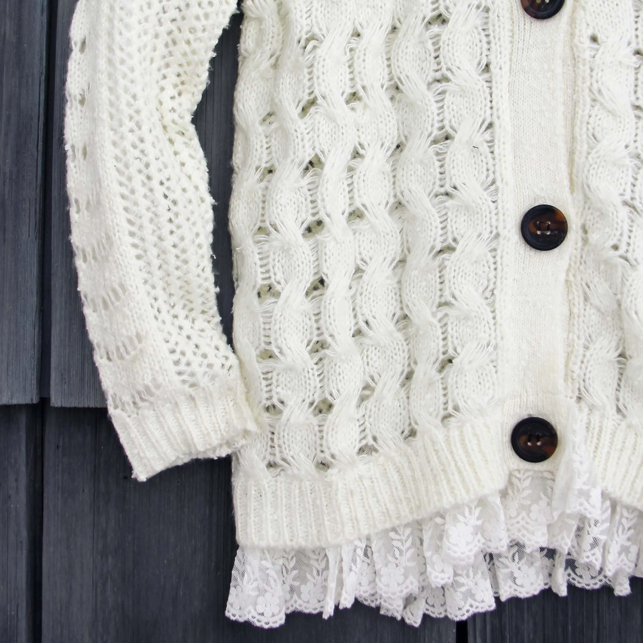 Jack Frost Lace Fisherman's Sweater