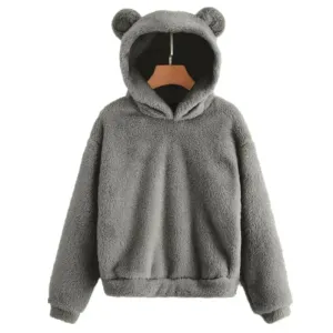 Janelle's fashionable bear hoodie