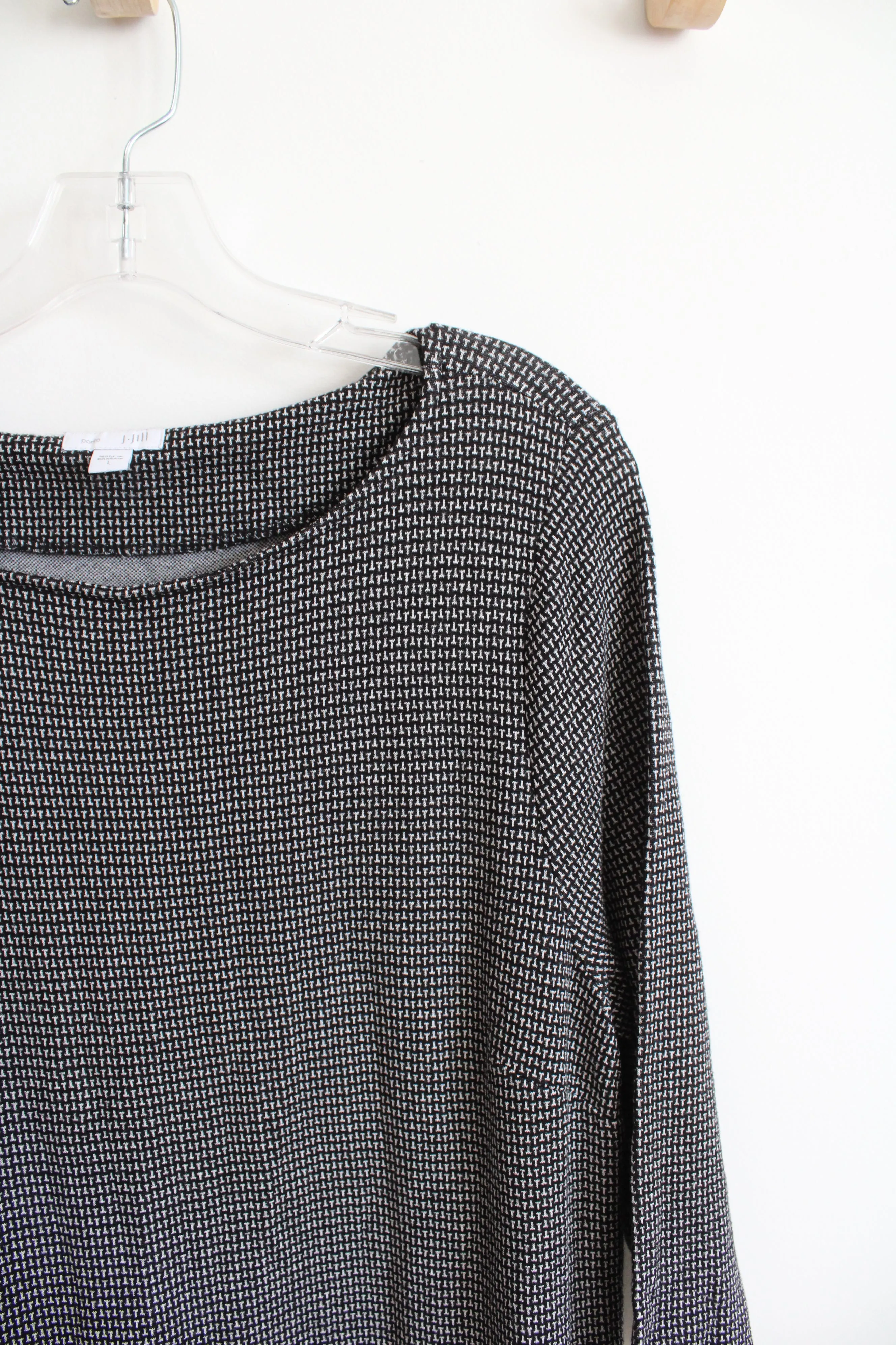 J.Jill Ponte Black & White Patterned Knit Dress | L