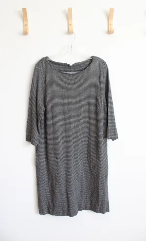 J.Jill Ponte Black & White Patterned Knit Dress | L