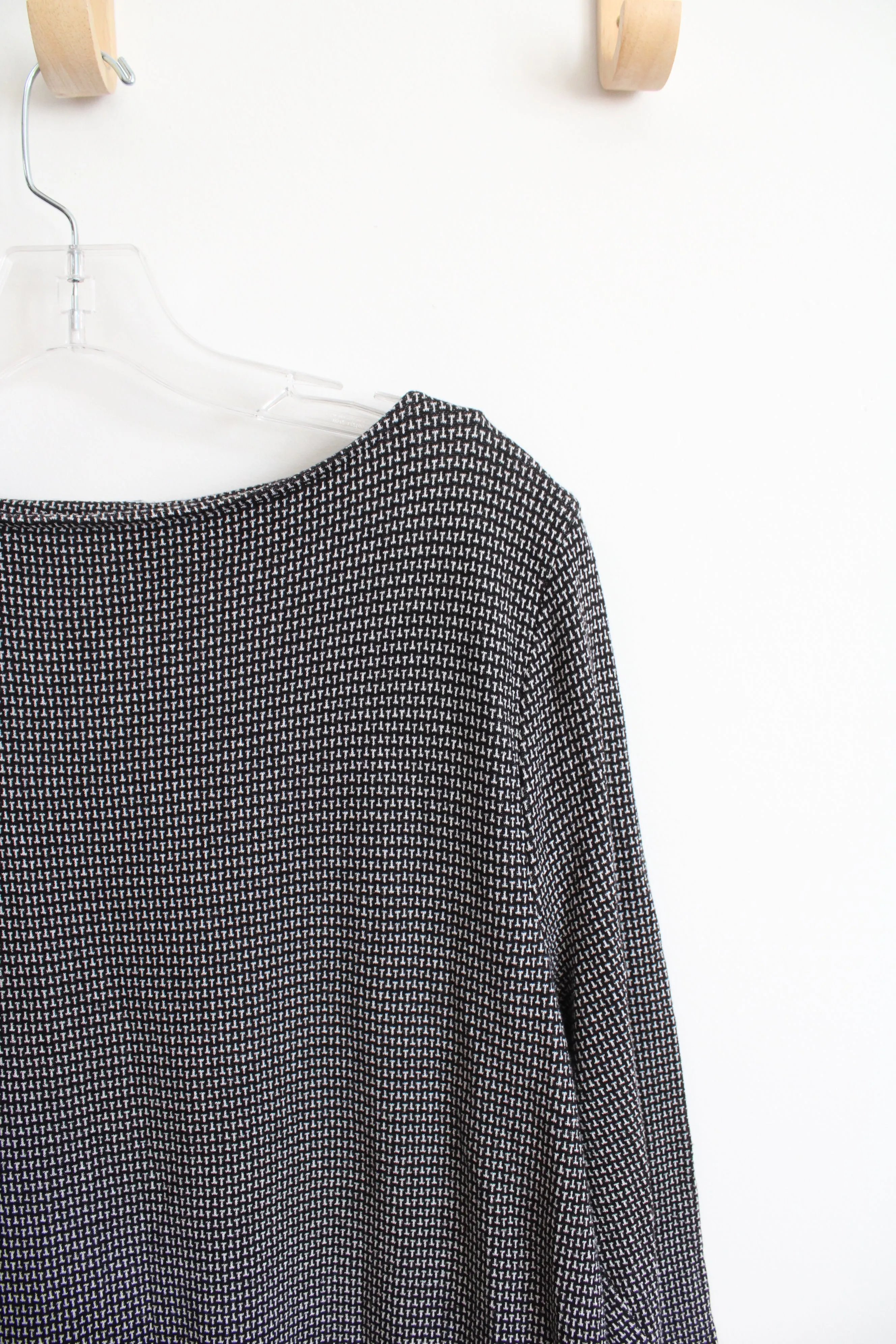 J.Jill Ponte Black & White Patterned Knit Dress | L