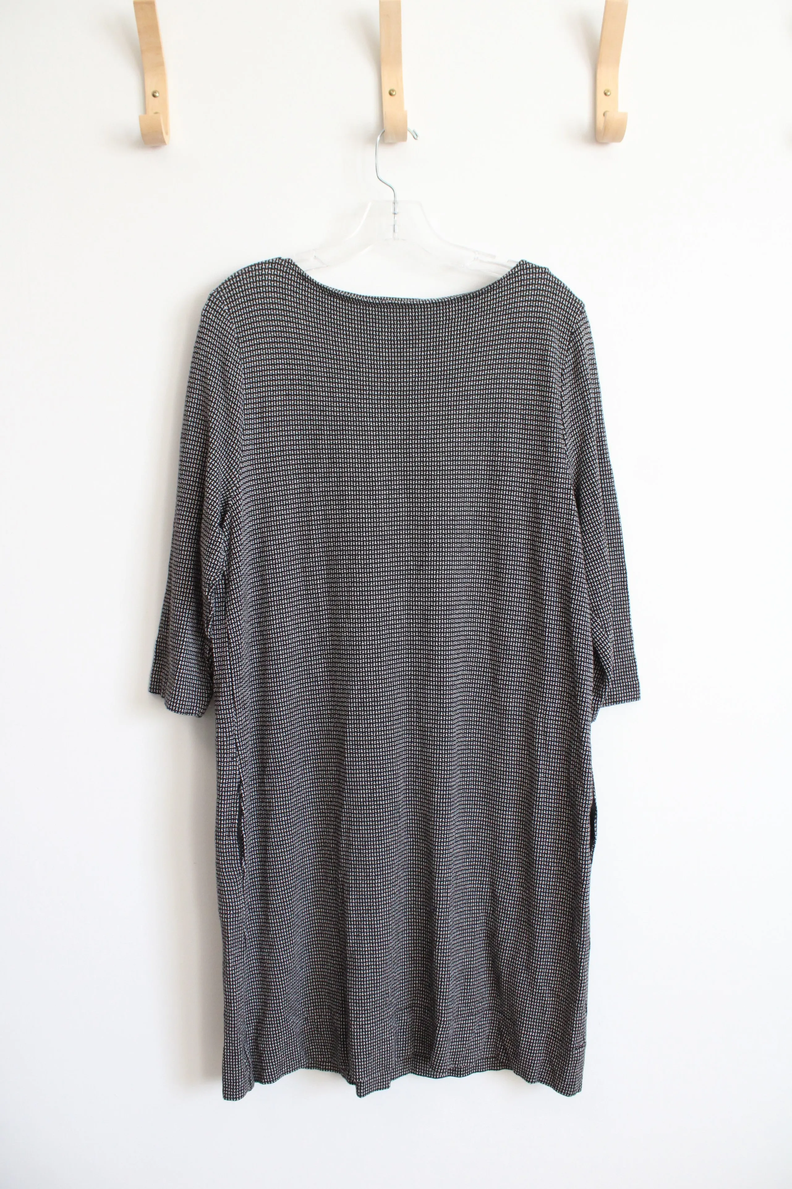J.Jill Ponte Black & White Patterned Knit Dress | L