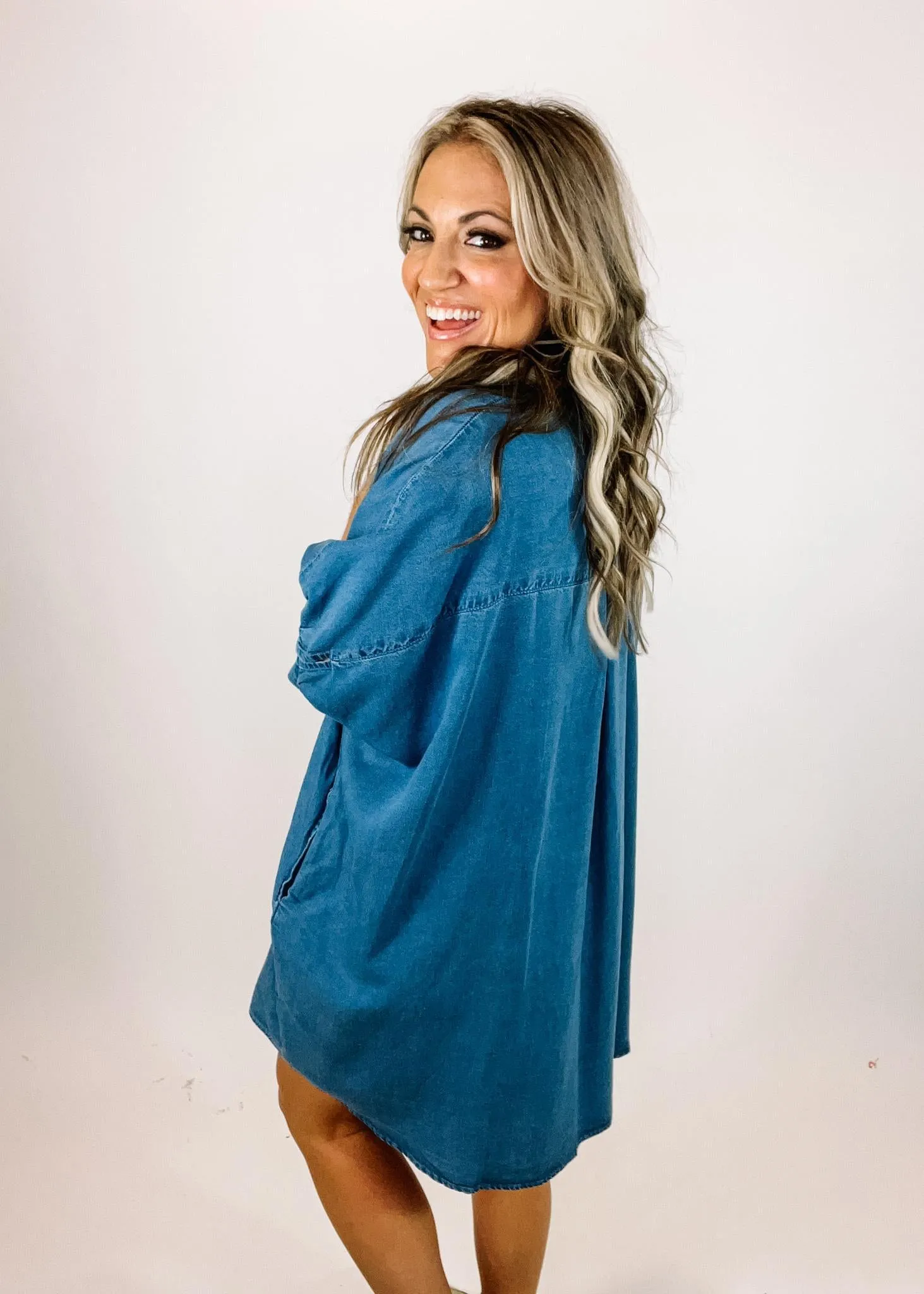 Jordan Oversized Denim Poncho Dress