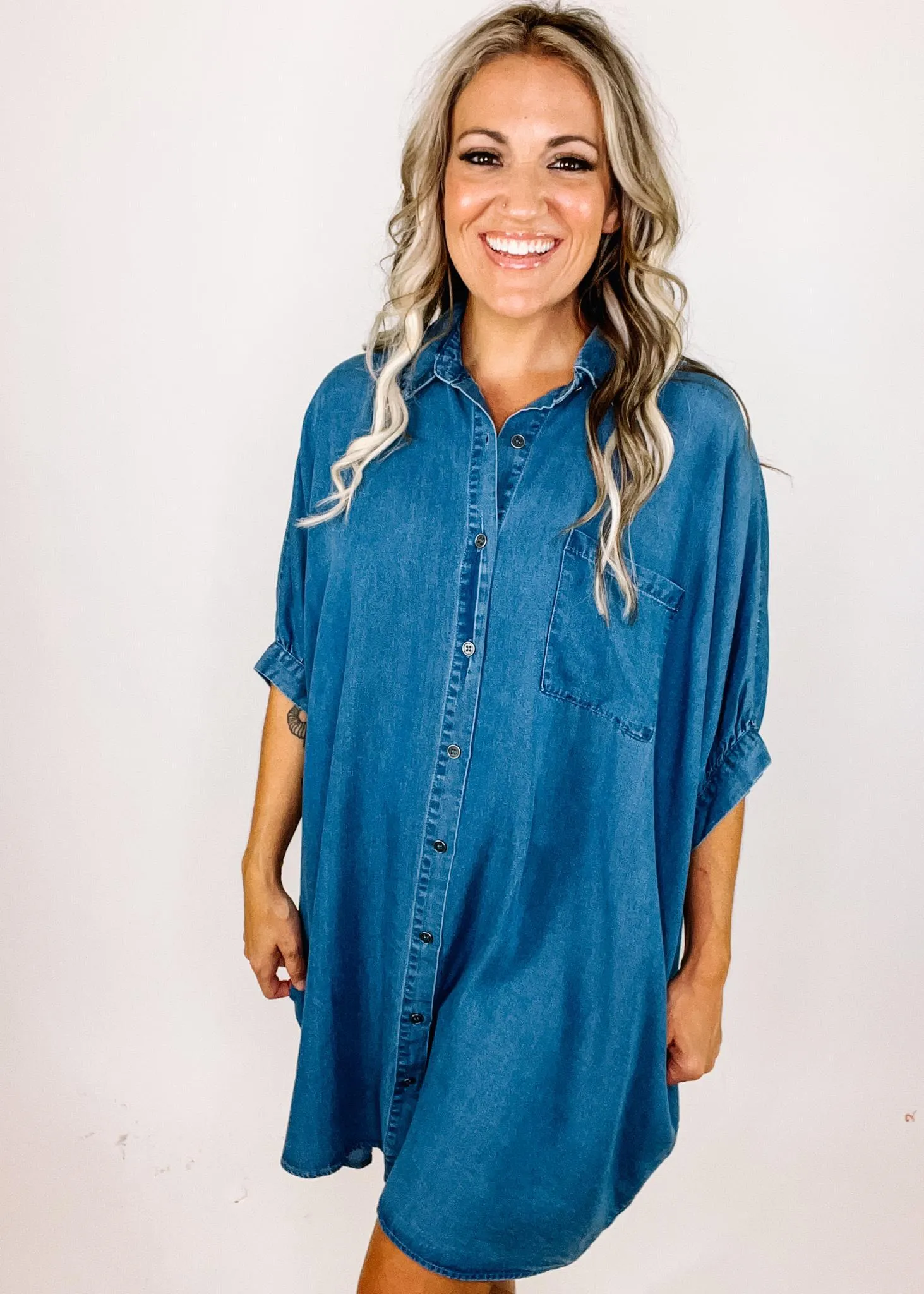 Jordan Oversized Denim Poncho Dress