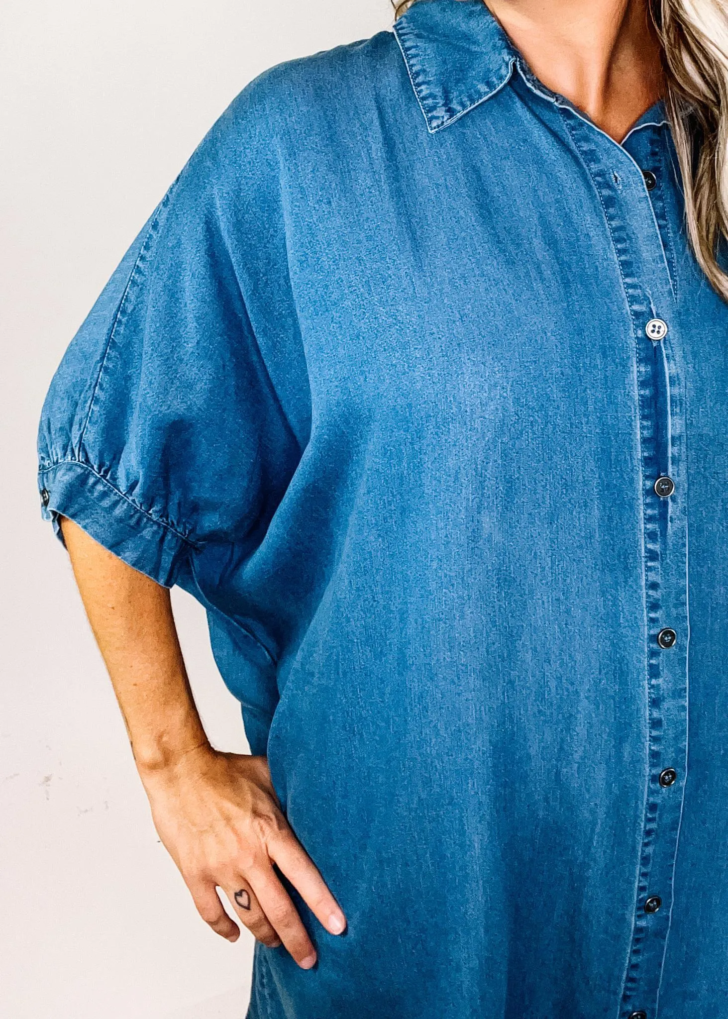 Jordan Oversized Denim Poncho Dress