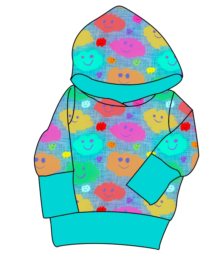 Juniper's Rainbow Clouds Grow With Me Hoodie (or Crewneck)