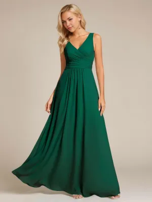 Justine chiffon sleeveless classic bridesmaid dress