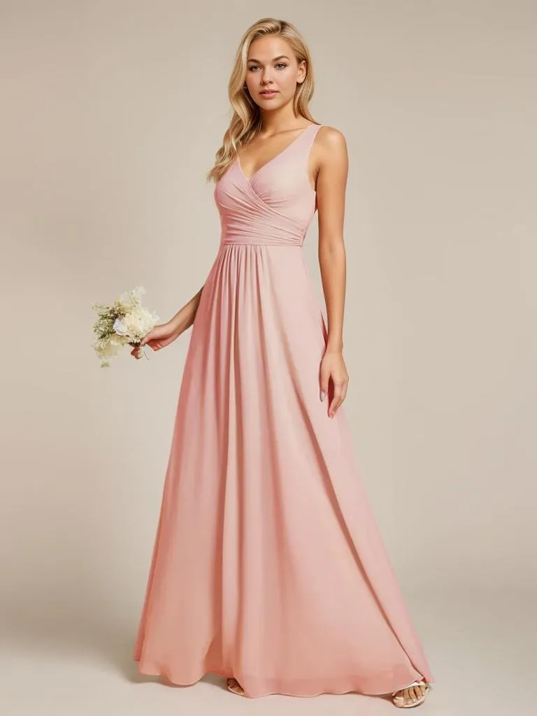 Justine chiffon sleeveless classic bridesmaid dress