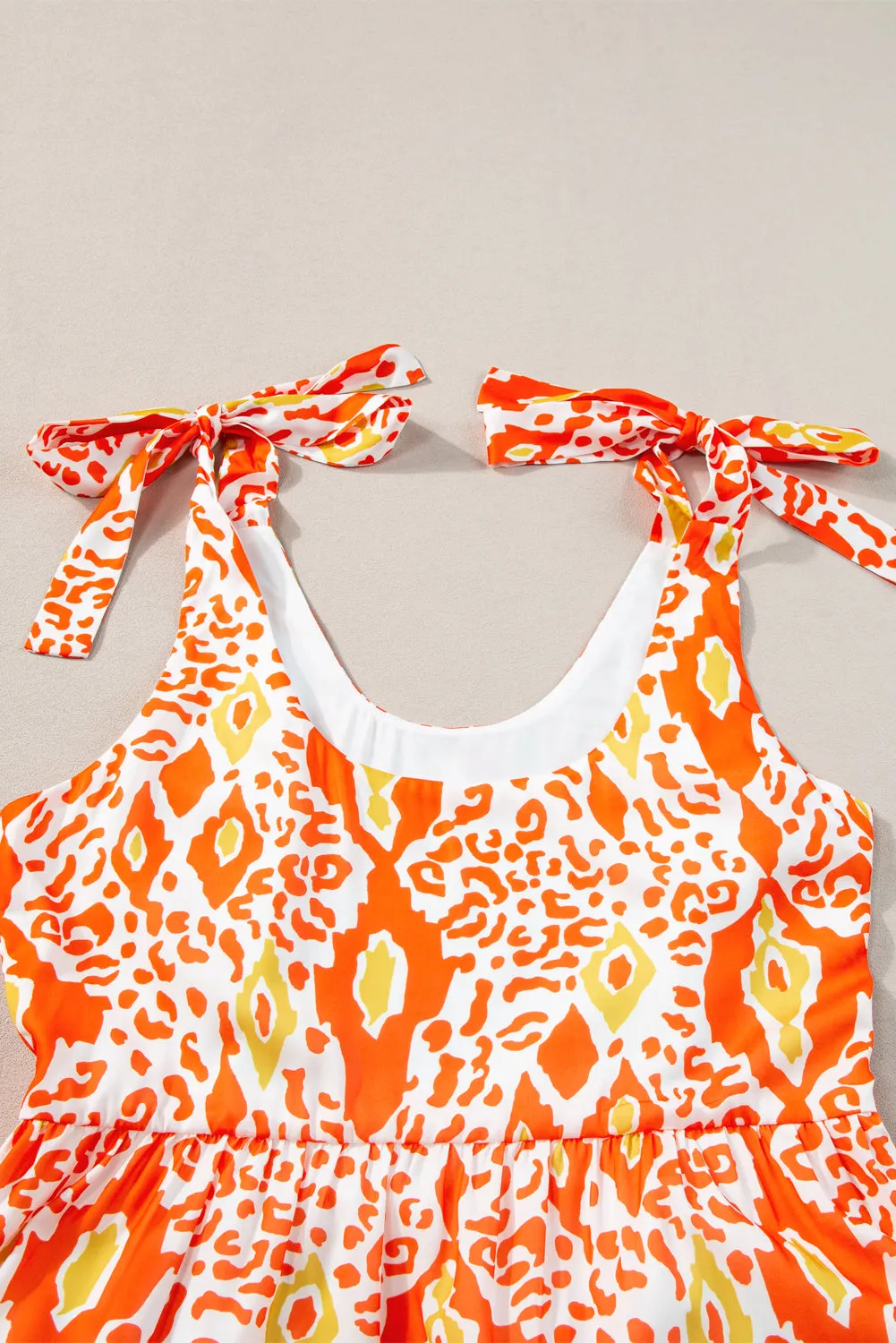 KaleaBoutique Knotted Straps Leopard Colorblock Dress