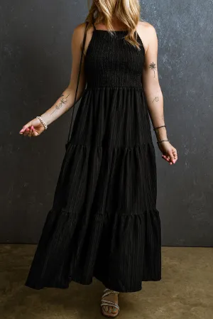 KaleaBoutique Spaghetti Straps Smocked Pleated Tiered Maxi Dress