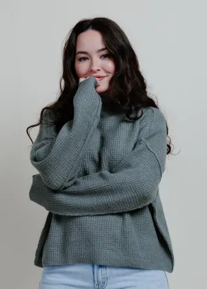 Kamber Mock Neck Sweater - Seagrass Green