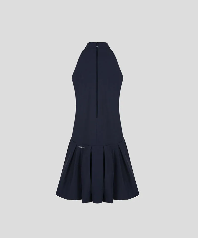 KANDINI Breezy Flare Halter Dress - Navy