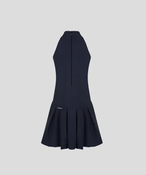 KANDINI Breezy Flare Halter Dress - Navy
