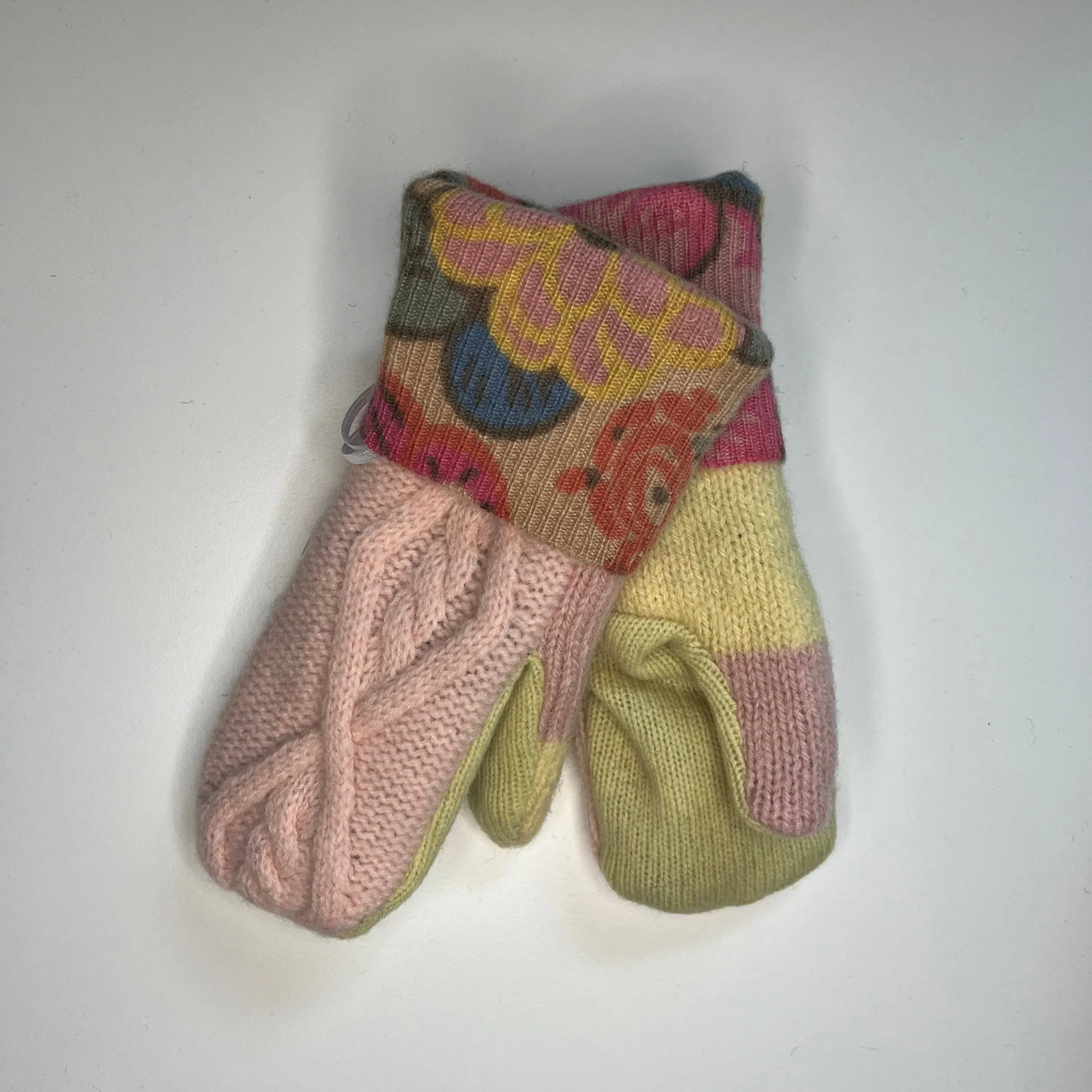 Kids Mittens S/M - Pink & Yellow - 271