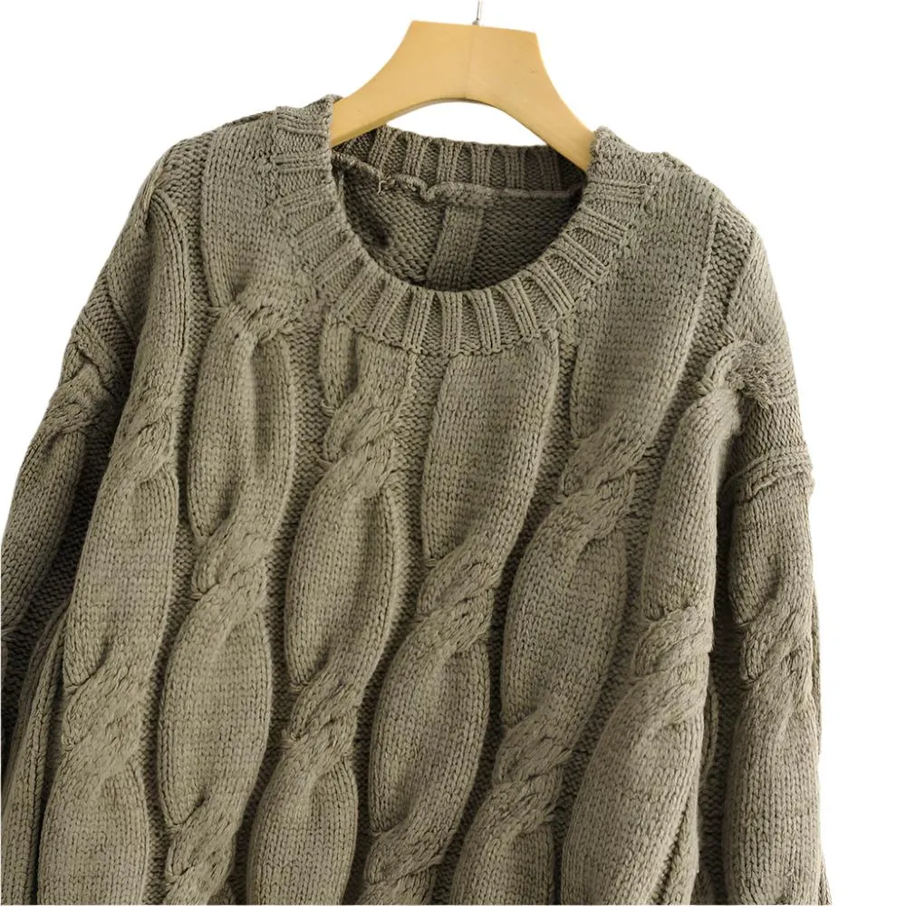 Knot Twist Long Sleeve Oversized Sweater