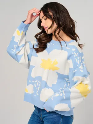 Large Floral Print Sweater