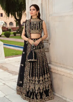 Latest Black Lehnga Choli Bridal Dress Pakistani #BS631