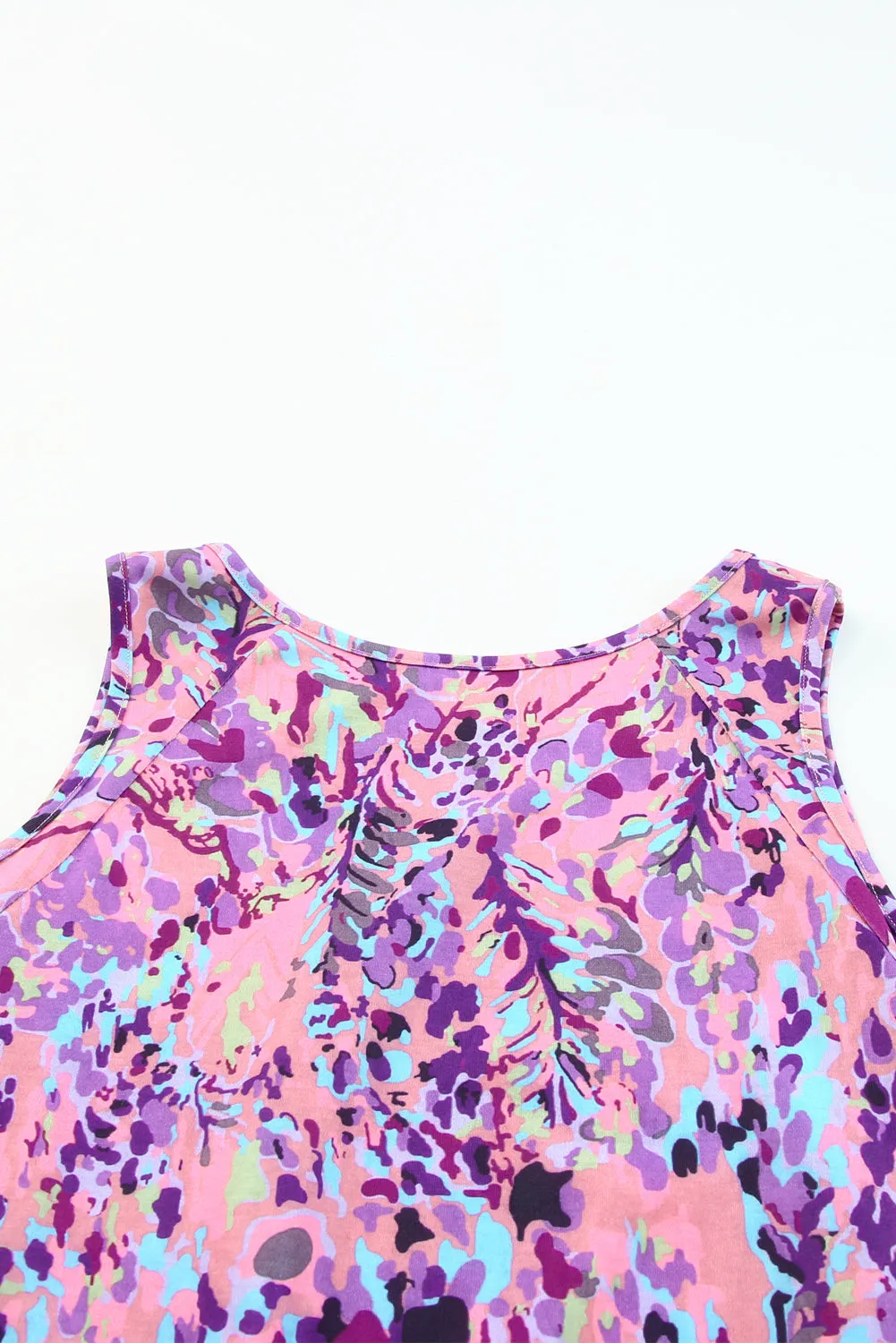 Lavender Floral Print Cold Shoulder Blouse