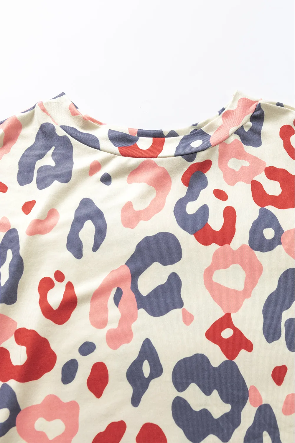 Leopard Batwing Sleeve Plus Blouse