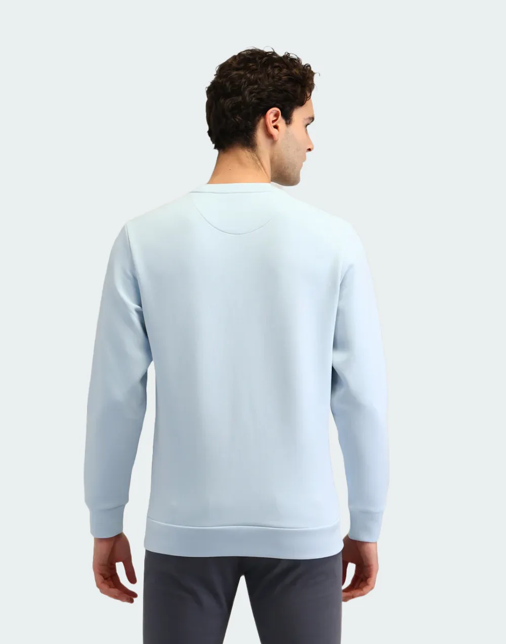 Light Blue Brand Printed Regular Fit Sweatshirt