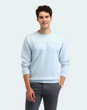 Light Blue Brand Printed Regular Fit Sweatshirt