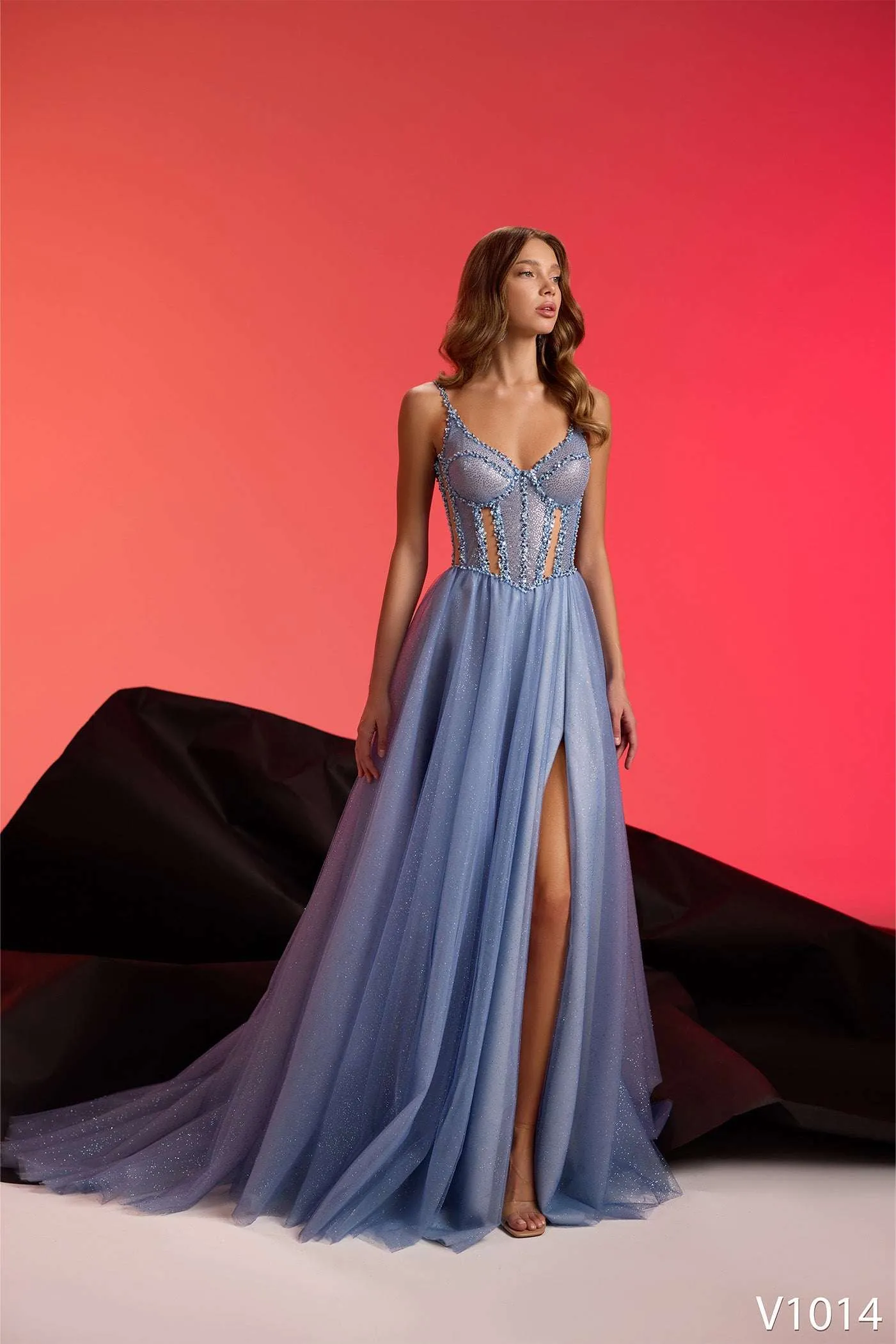 Light blue occasion dress | Sparkly formal dresses long | KatrinFAVOR