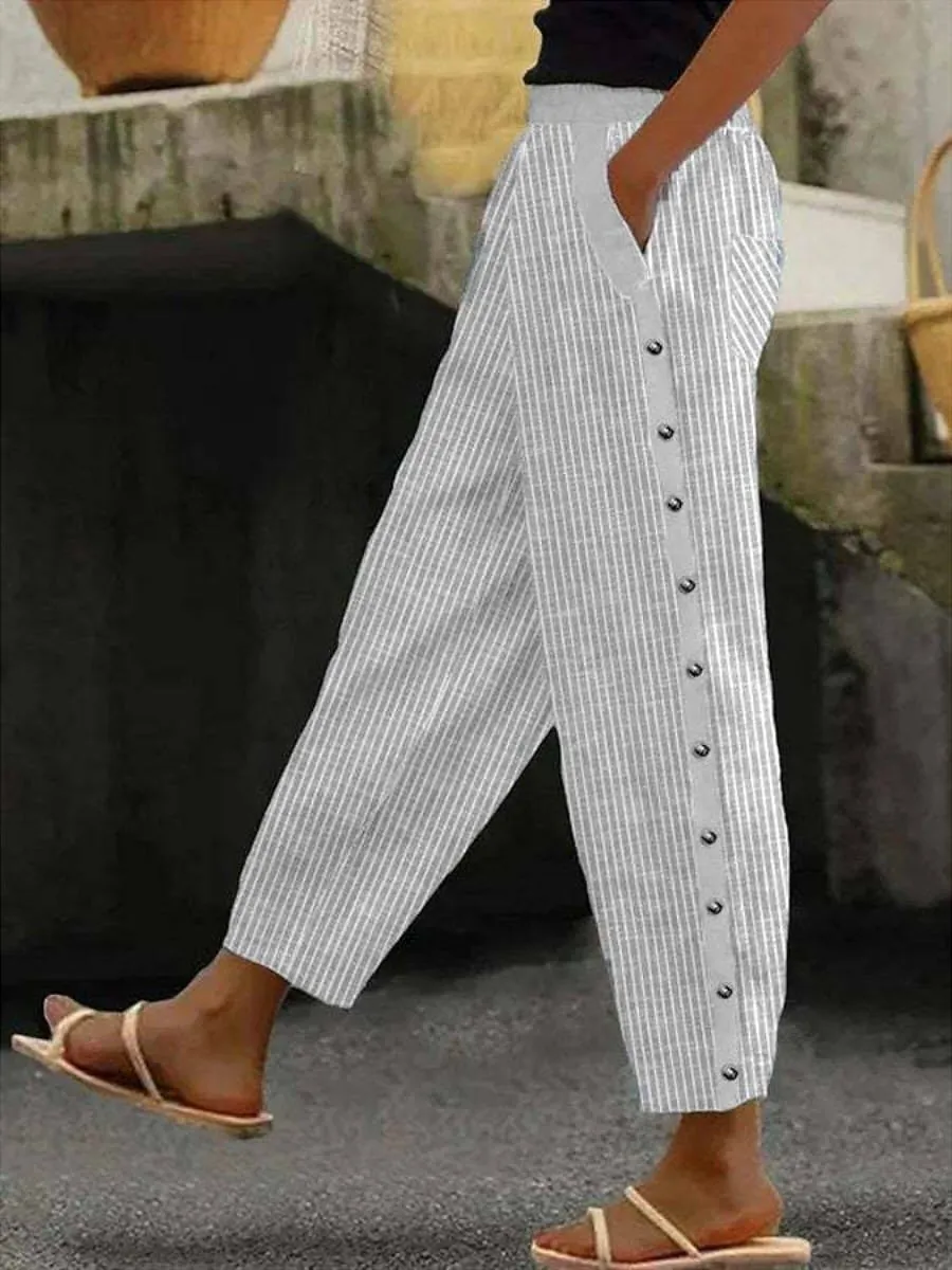 Linaya™ - Striped Button Pants