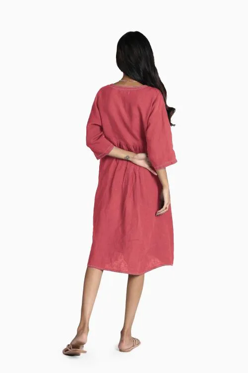 Linen Claire Midi Dress-Sage Green