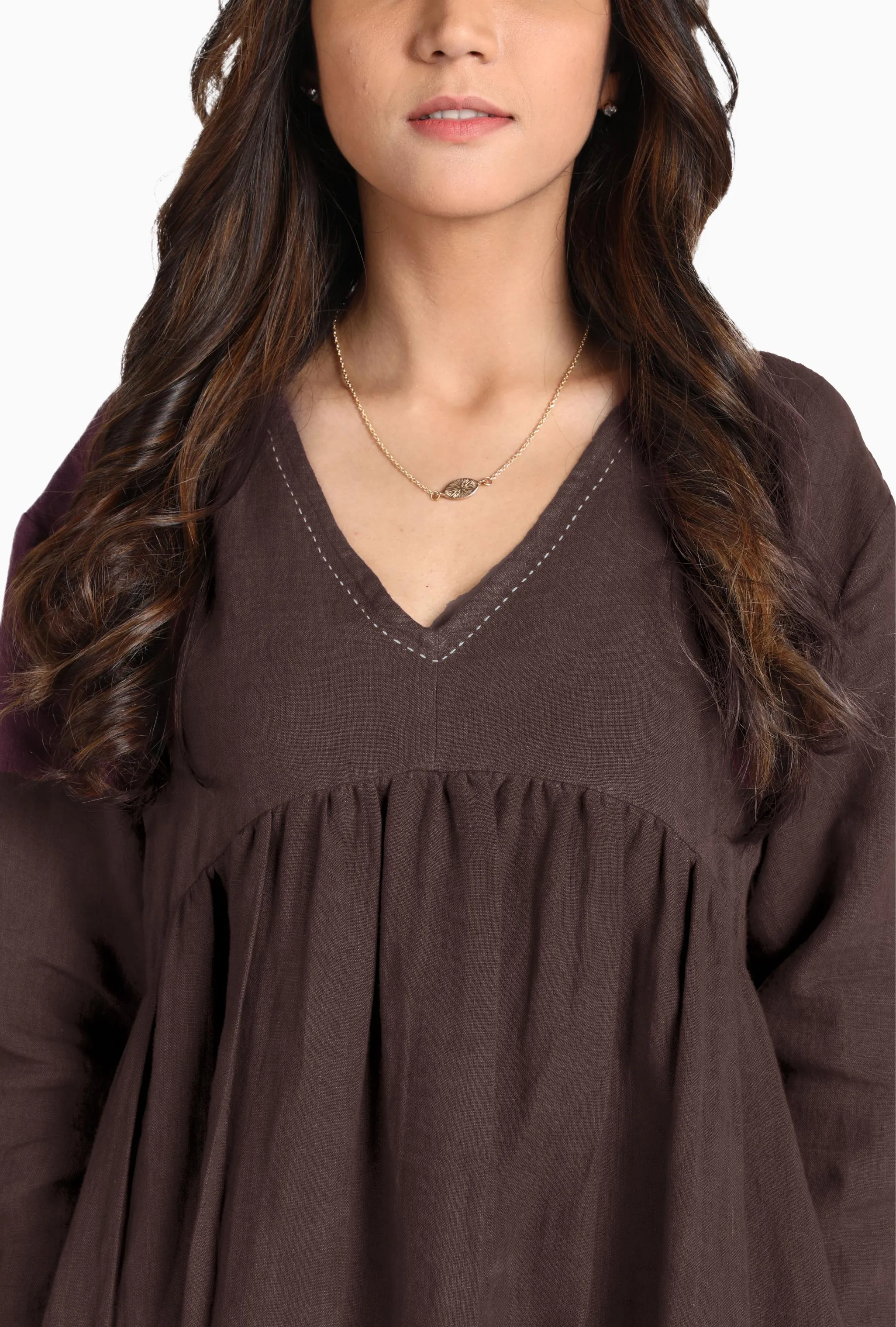 Linen Twilight Maxi Dress-Oatmeal