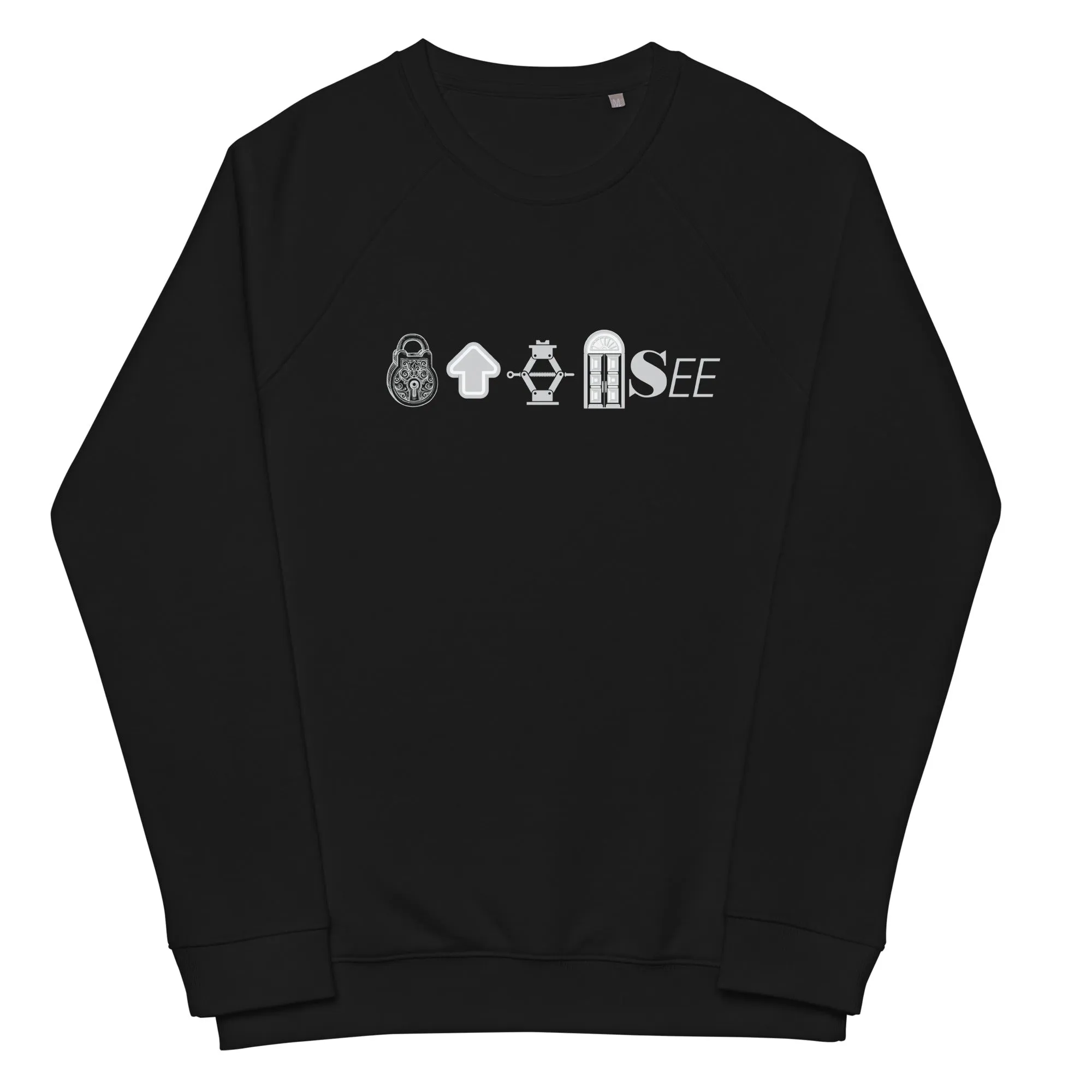 Lock Up Jack Dorsey Unisex organic raglan sweatshirt