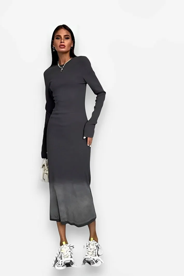 Long Sleeves Round Neck Pullover Dress