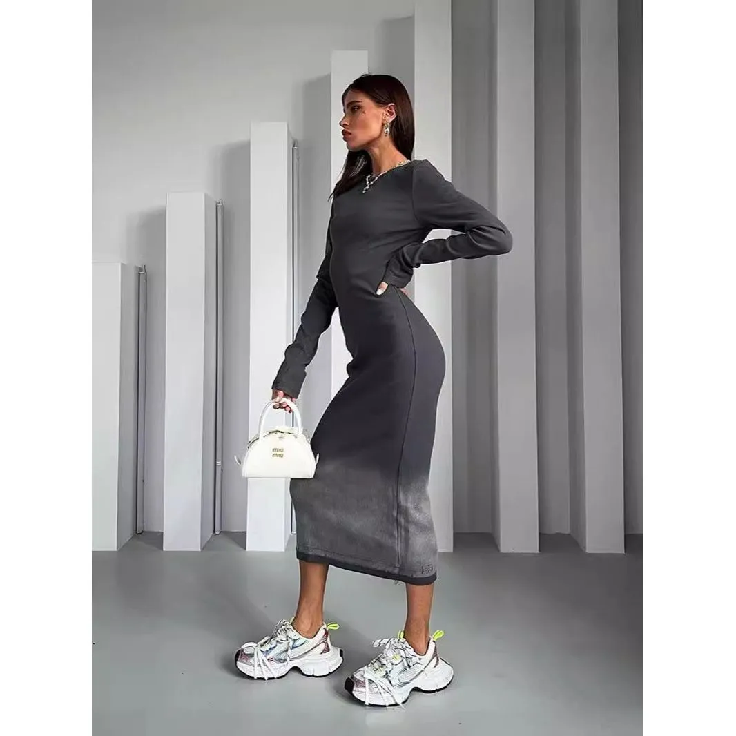 Long Sleeves Round Neck Pullover Dress