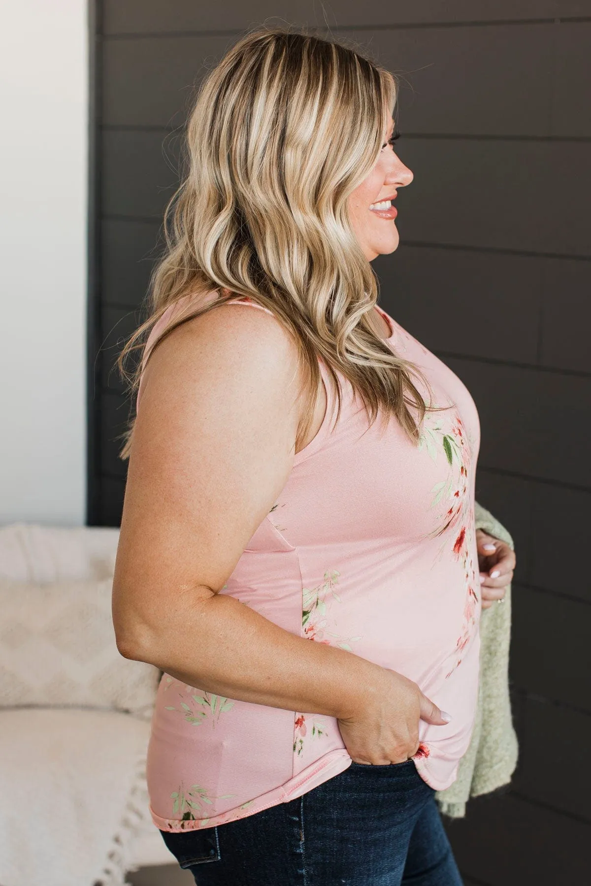 Look So Lovely Floral Tank Top- Pink & Sage