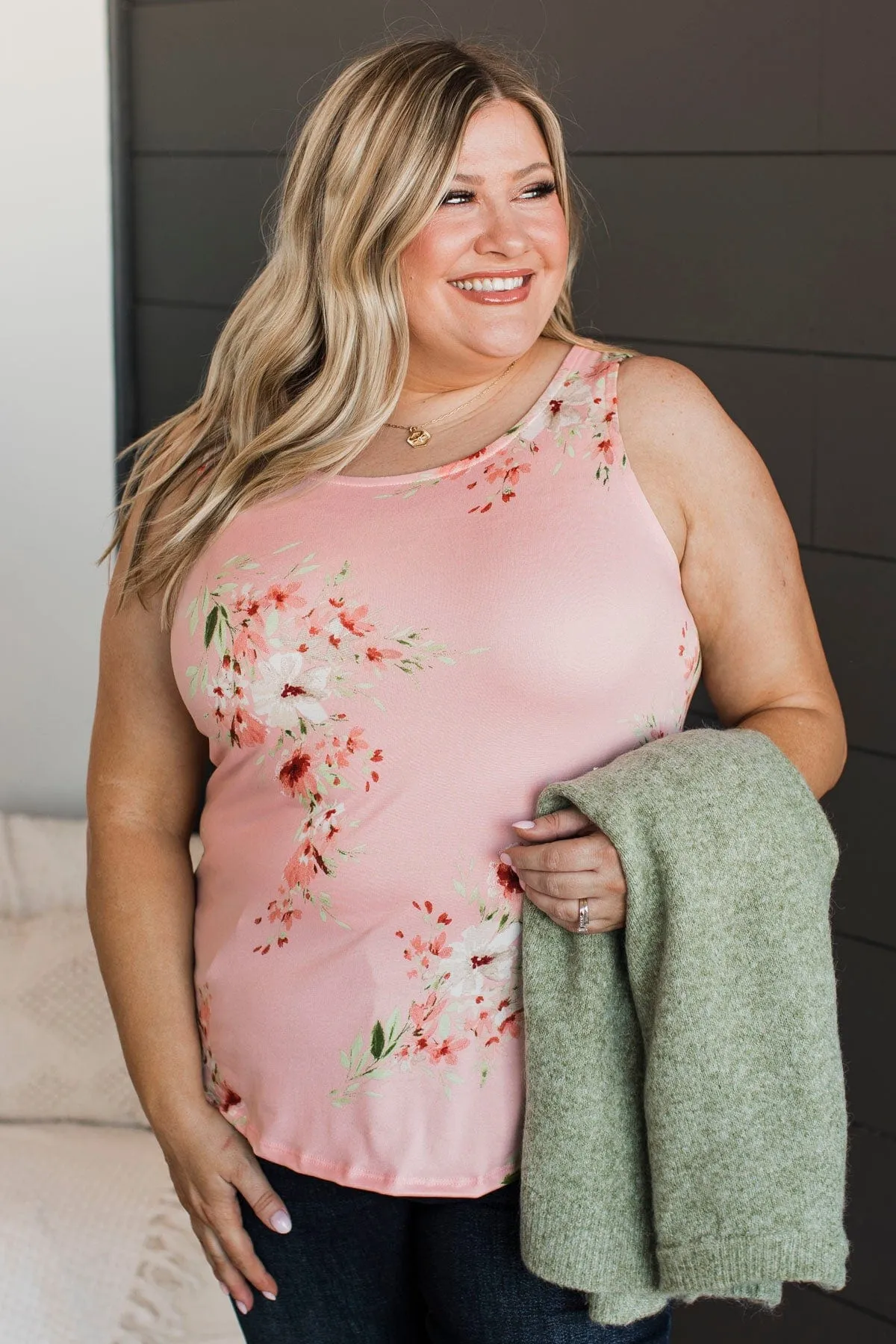 Look So Lovely Floral Tank Top- Pink & Sage