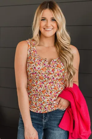 Love Out Loud Floral Tank Top- Sage