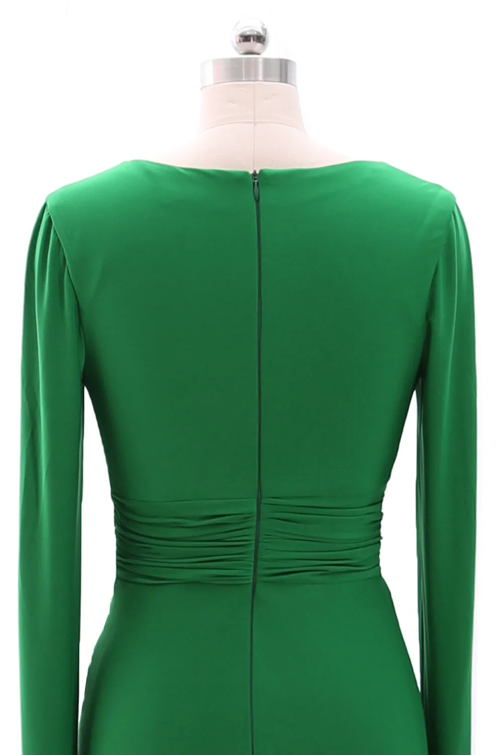 MACloth Women Long Mother of Bride Dresses Long Sleeve V Neck Evening Gown