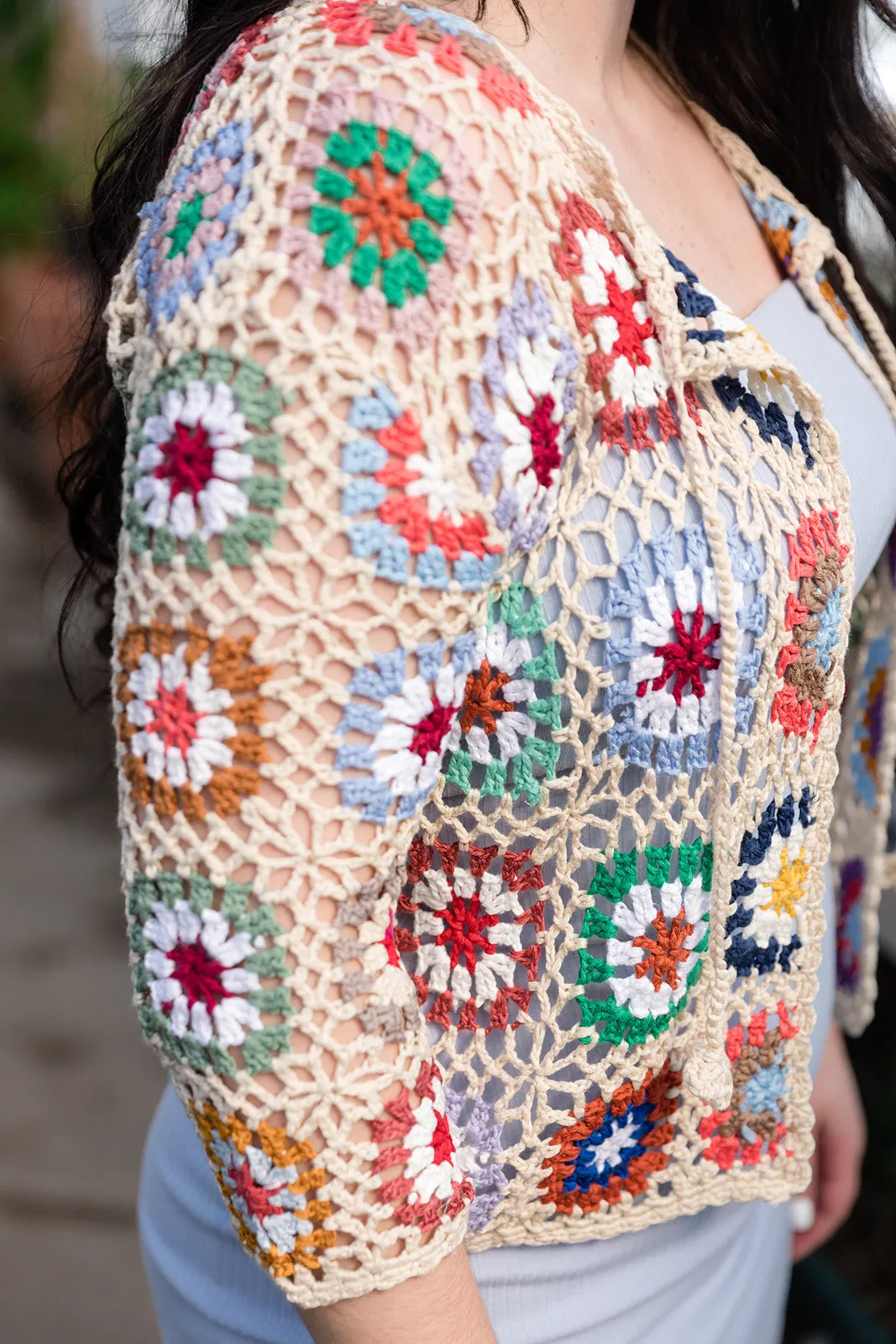 Maren Colorful Crochet Cardigan