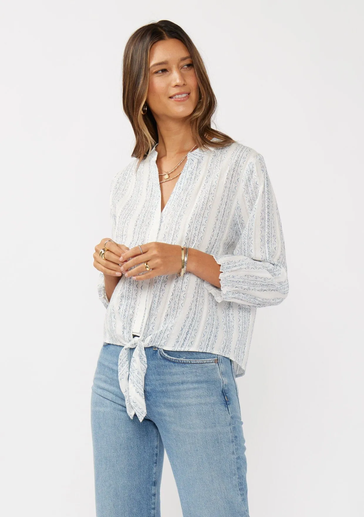Medina Tie Front Blouse