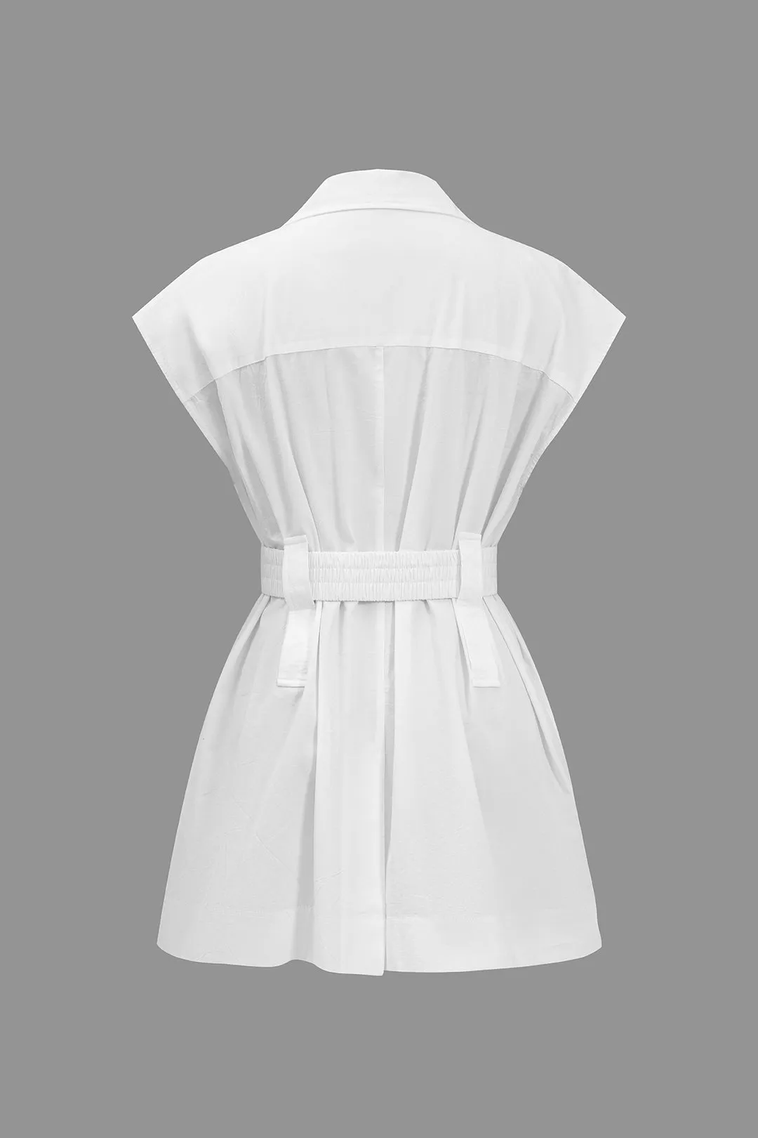 Megan - Stylish Belted Look Woman's Short Sleeve Shirt