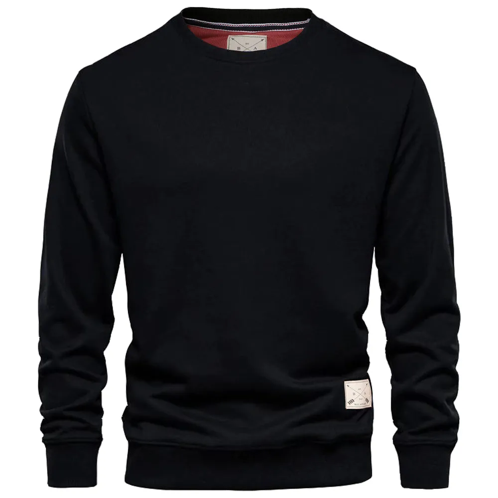 Men's Premium Cotton Crew Neck Sweater - Blue